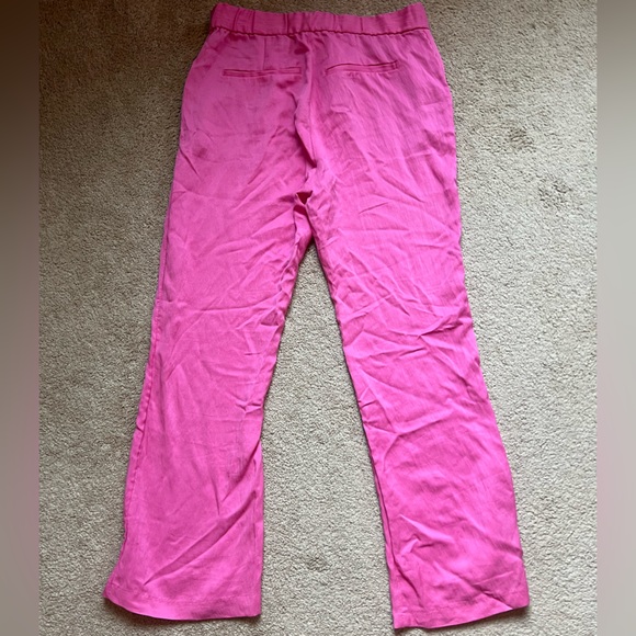 H&M Flared Pants Pink with Trouser Style Pockets Size 14 - Picture 7 of 10
